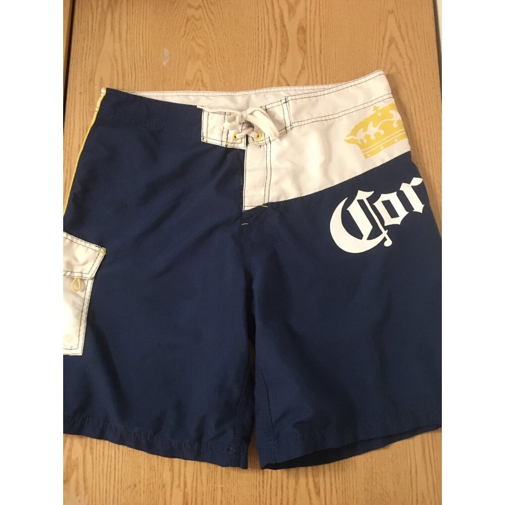 Mens Corona Logo Swim Trunks One Pocket Size 36 Memorial Day 4th Of July Etc